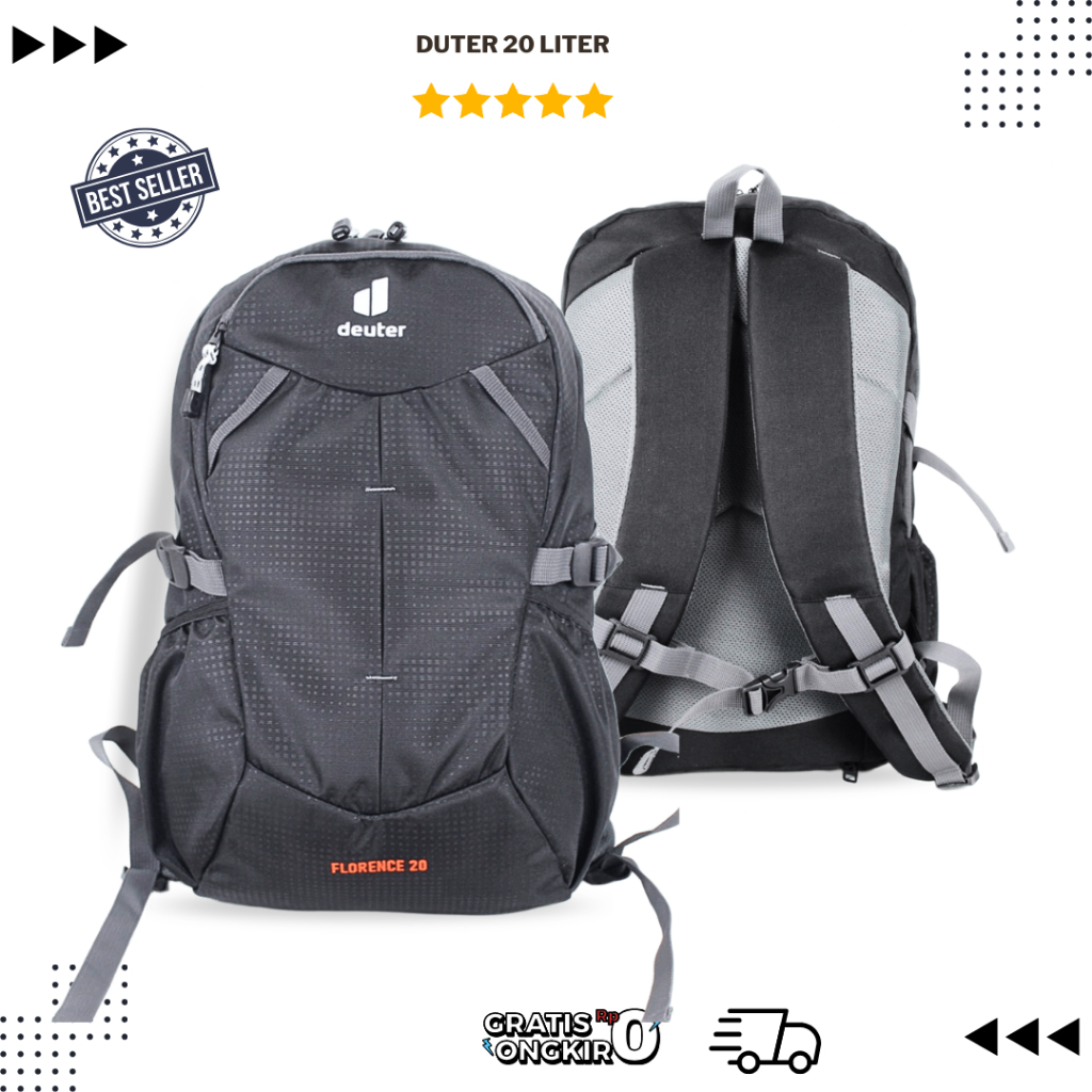 Tas Ransel Deuter Florance 20 Liter - Tas Backpack Deuter - Tas Ransel Laptop / Kerja / Sekolah + Ra