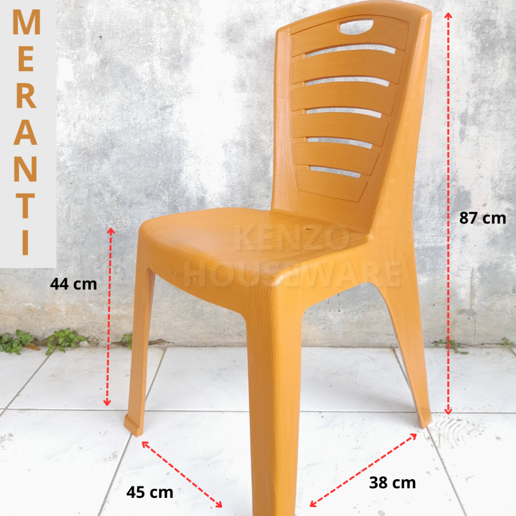 Kursi Sender Rotan Plastik Kursi MERANTI TABITHA Kursi Makan Sandar Santai Tinggi Kuat