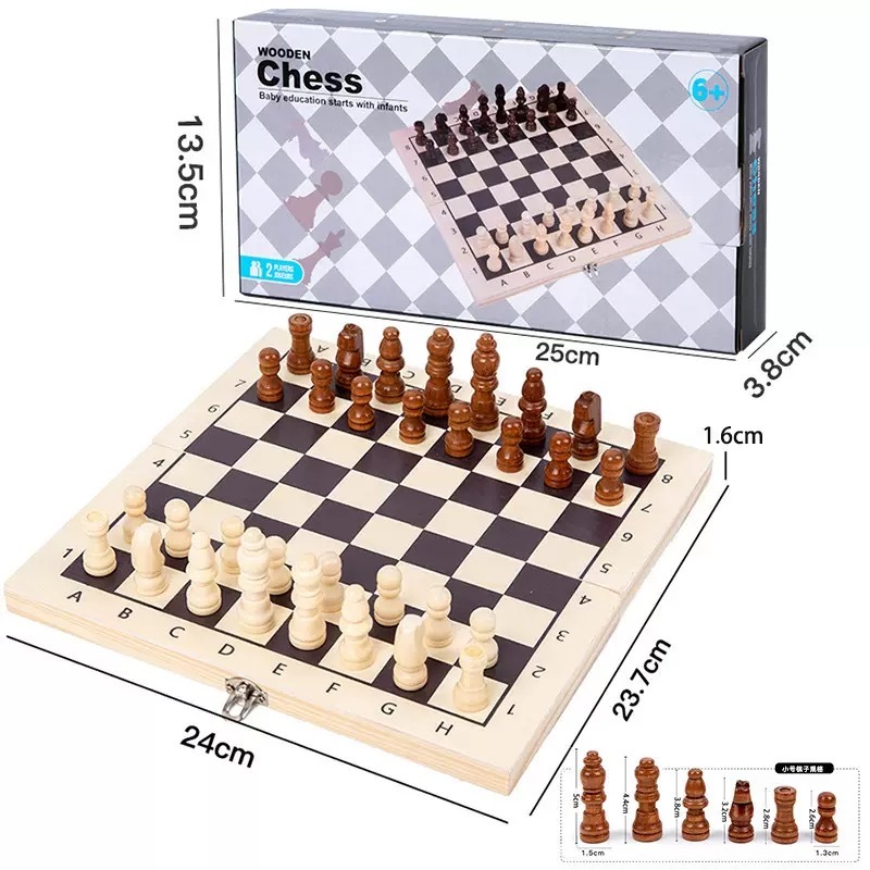 Wooden Chess Olahraga Permainan Papan Catur Internasional Bahan Kayu Asli Cantik Dengan Box