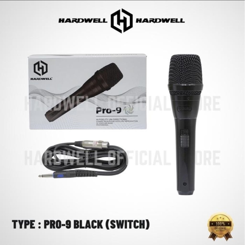 Microphone Kabel HARDWELL PRO 9 New Kualitas Mic Kabel Terbaik