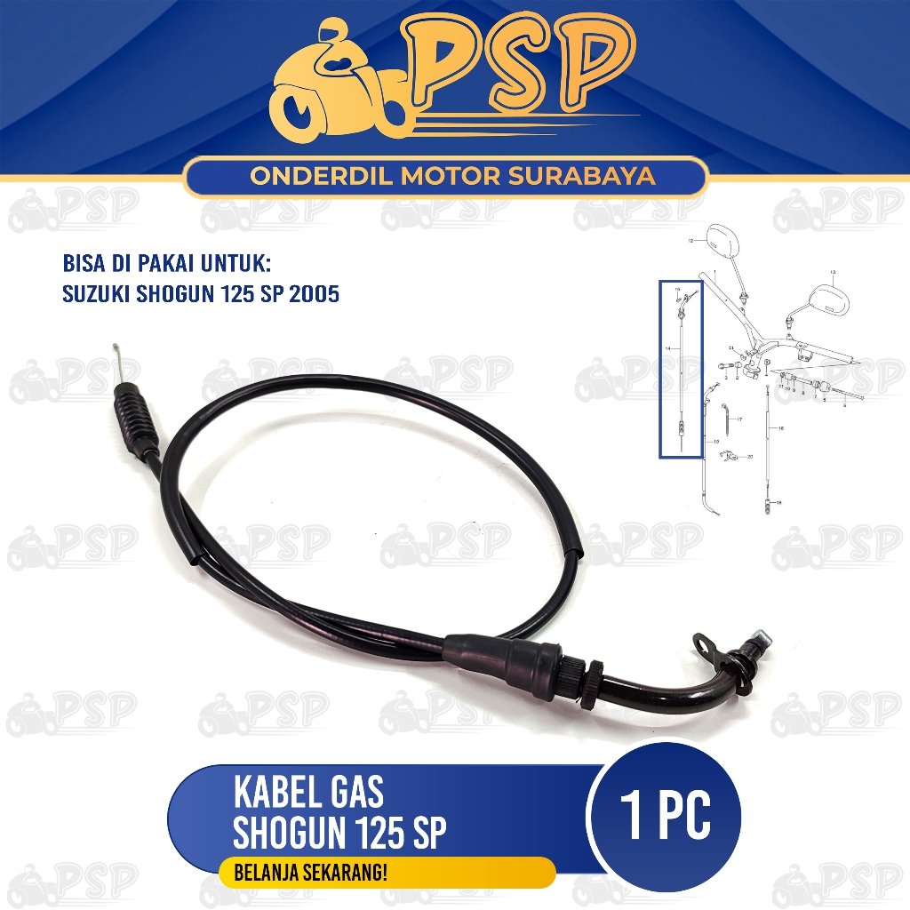 Kabel Gas Shogun 125 SP - Cable Tali Seling Kawat Throttle Iner Gas Suzuki shogun 125 sp 2005