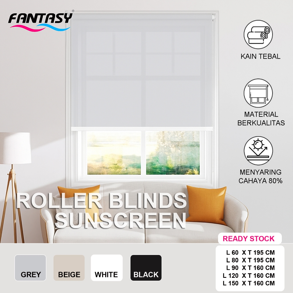Fantasy Roller Blinds Tirai Jendela Gulung Sun Screen Indoor Bisa Custom Roler Blind Solar Screen Te