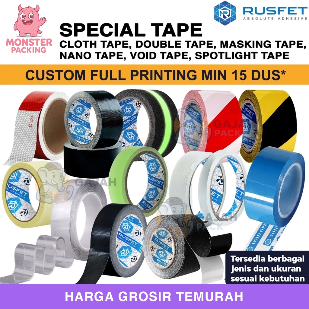 Lakban Security Void Spotlight Masking / Nano / Cloth / Double Tape / Danger Police Line RUSFET