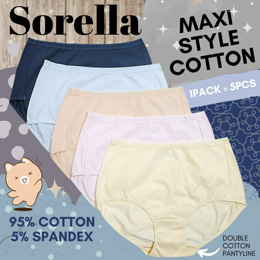sorella maxi style cotton panty pack/celana dalam wanita katun branded murah