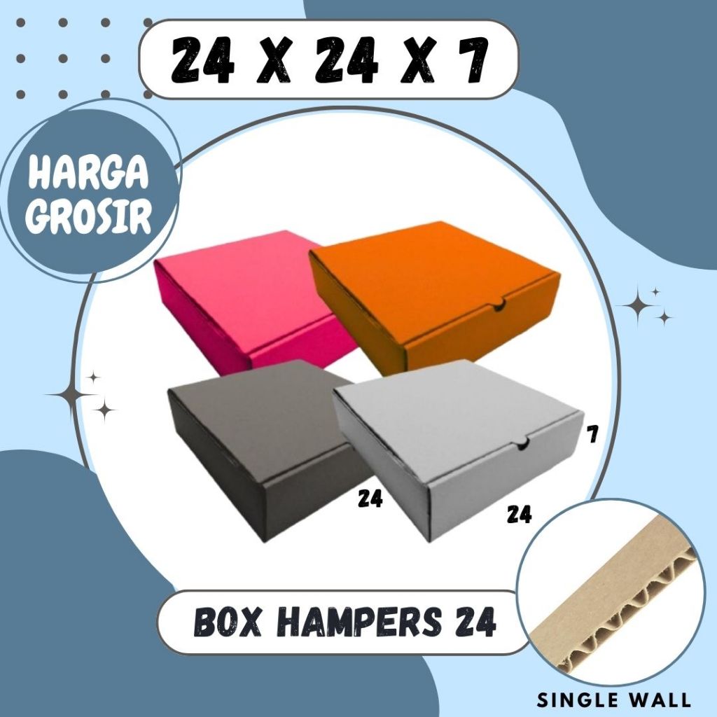 Box Lebaran 24x24x7 LD Kardus Hampers / Dus idul Fitri Packing/Karton/Polos/Hampers/Baju Kado Ultah