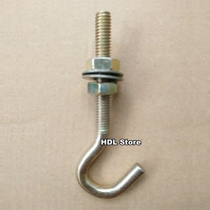 Gantungan Hook Bolt M8 x 82mm + Mur & Ring