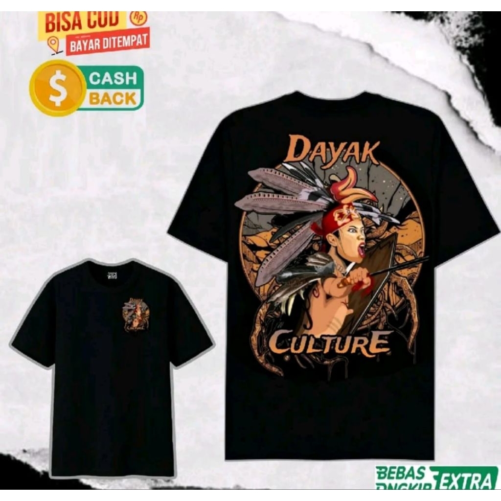 Kaos Keren Dayak Culture Desain Gambar Orang