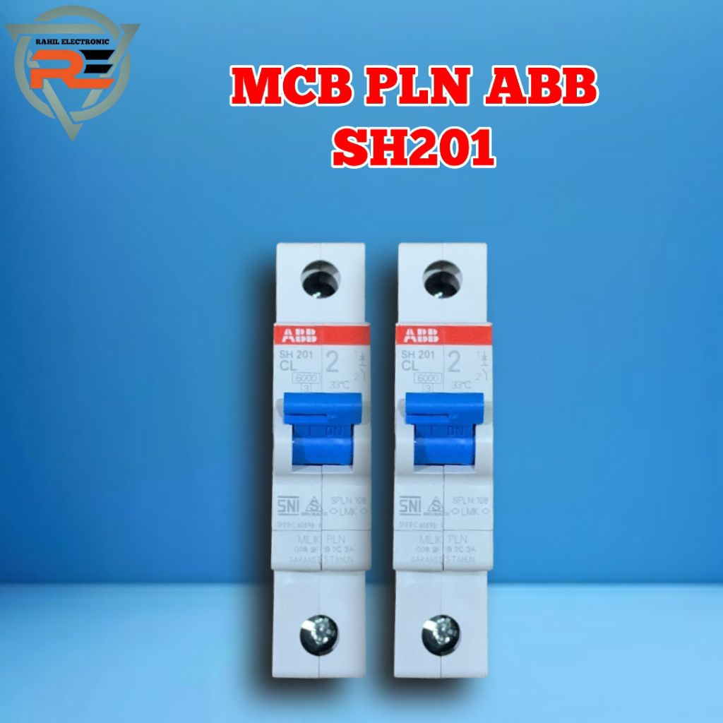 MCB ABB PLN SH 201 1PHASE. TERSEDIA 4A. 6A. KUWALITAS ORIGINAL