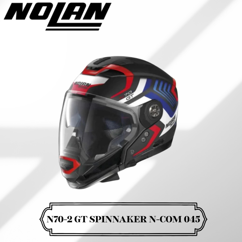 Nolan N70-2 GT Spinnaker N-Com Flat Black 045 Modular Crossover SNI Original