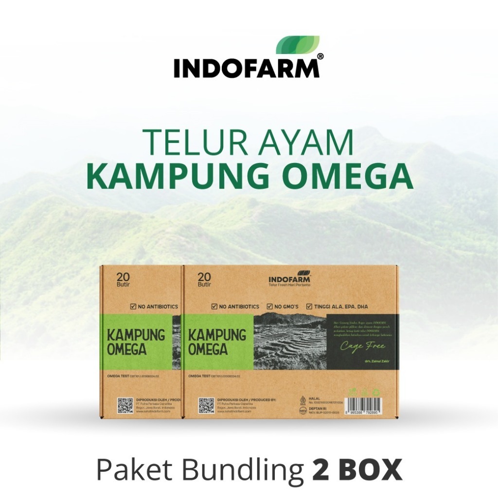 Indofarm Telur Ayam Kampung Asli Omega - BUNDLING 2 BOX