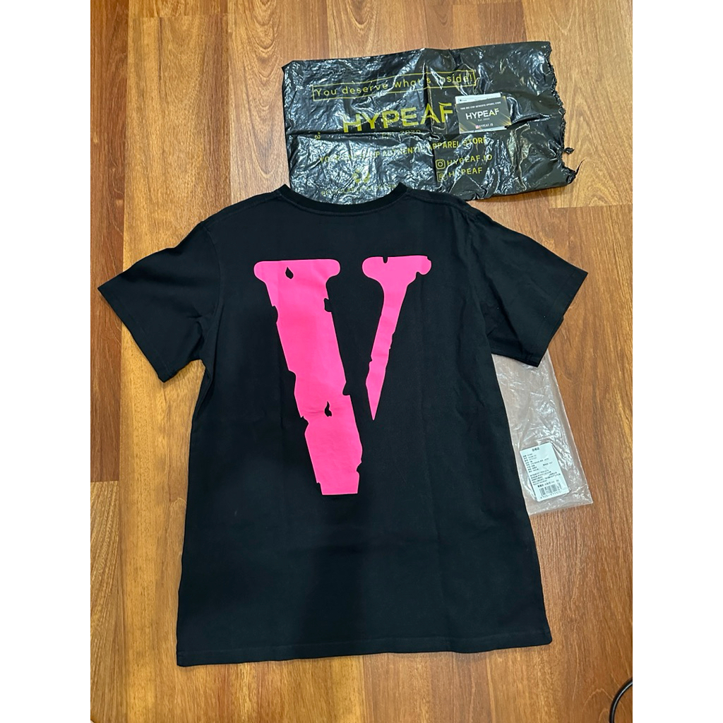 Vlone Staple Classic Pink Black Tee Original Authentic