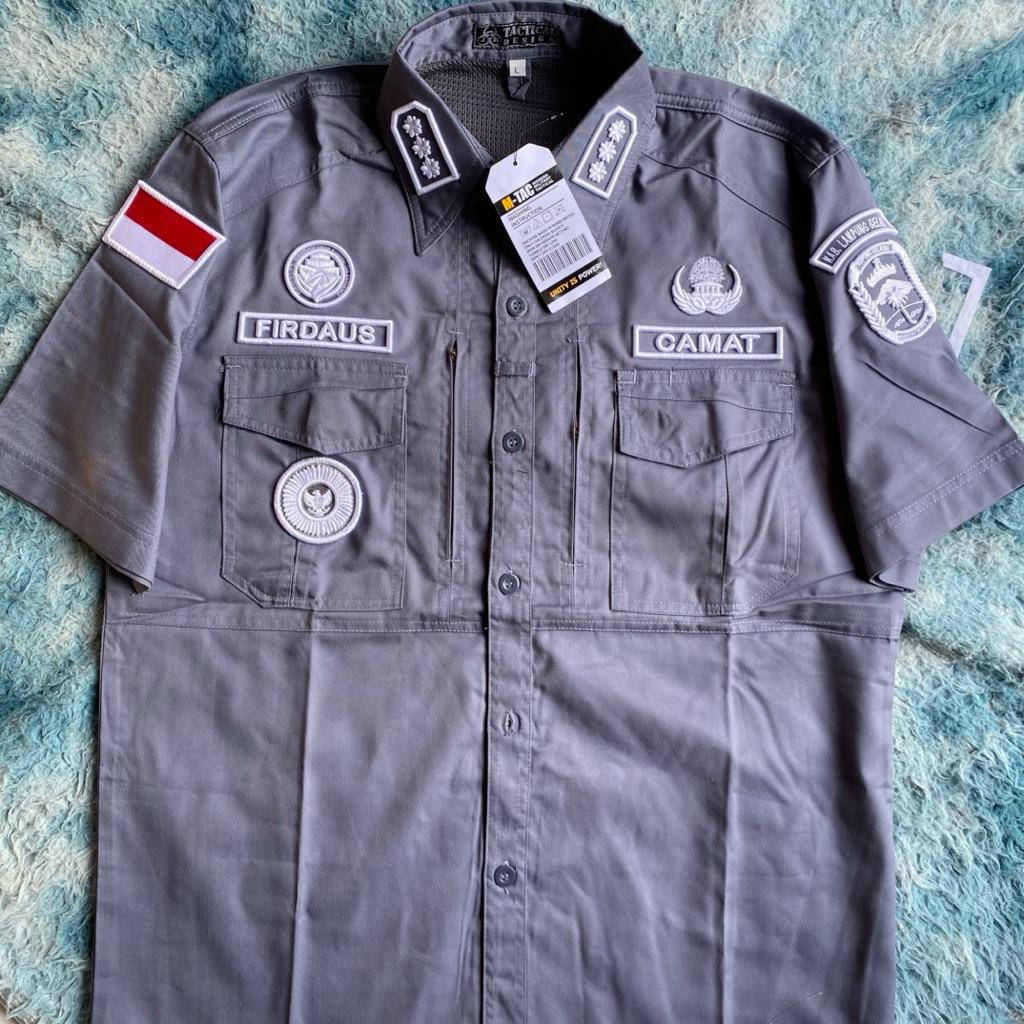 SERAGAM TACTICAL CAMAT/KEMEJA TACTICAL CAMAT FULL BORDIR TIMBUL 3D/KEMEJA TACTICAL CUSTOM BORDIR/KEM