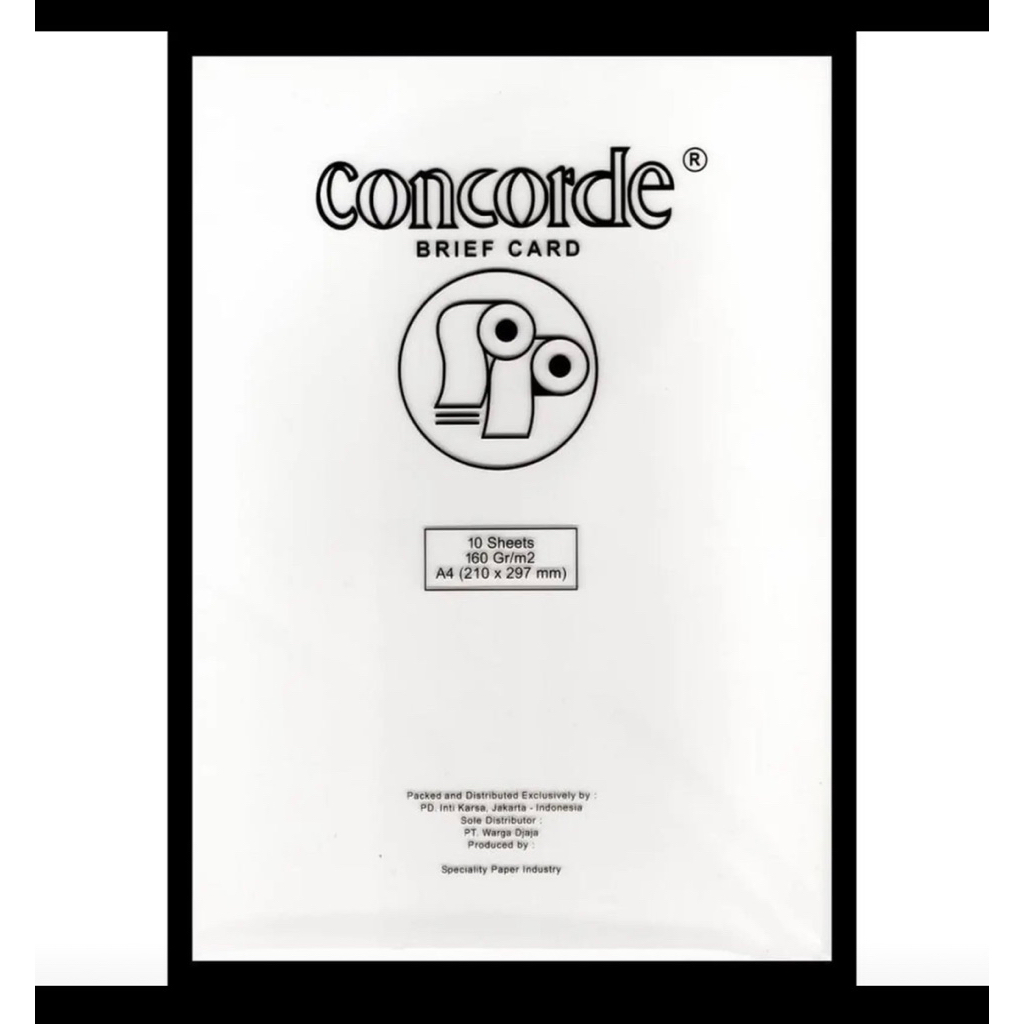 Kertas Concorde Cover Brief Card 160gram /Putih