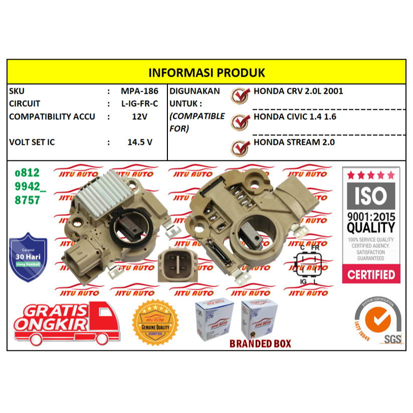 IC REGULATOR ALTERNATOR CRV 2.0L