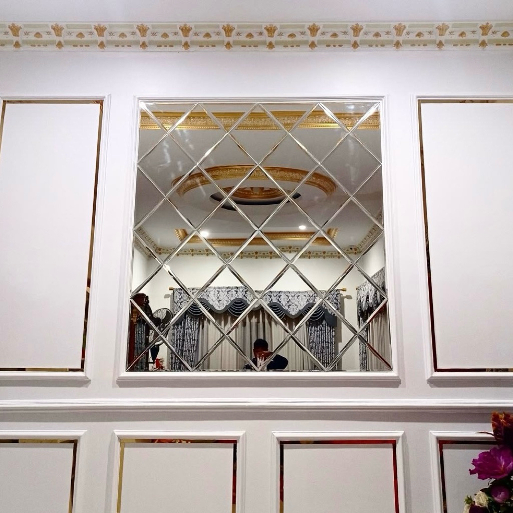 CUSTOM CERMIN BEVEL WALLMOULDING CERMIN BEVEL CUSTOM CERMIN TEMPEL DINDING