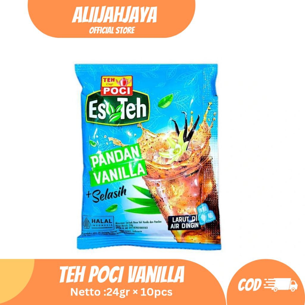 Poci Es Teh Tarik Pandan Vanilla 1 Renceng @24gr × 10 Sachet Rasa Unik dan Menyenangkan Minuman Inst