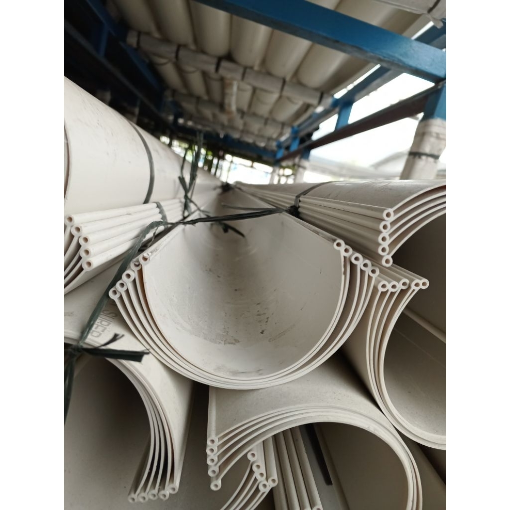 TALANG AIR PVC OVAL 6 INCH AQUALON PANJANG 4 METER / TALANG AIR PVC SETENGAH LINGKARAN PUTIH - AQUAL