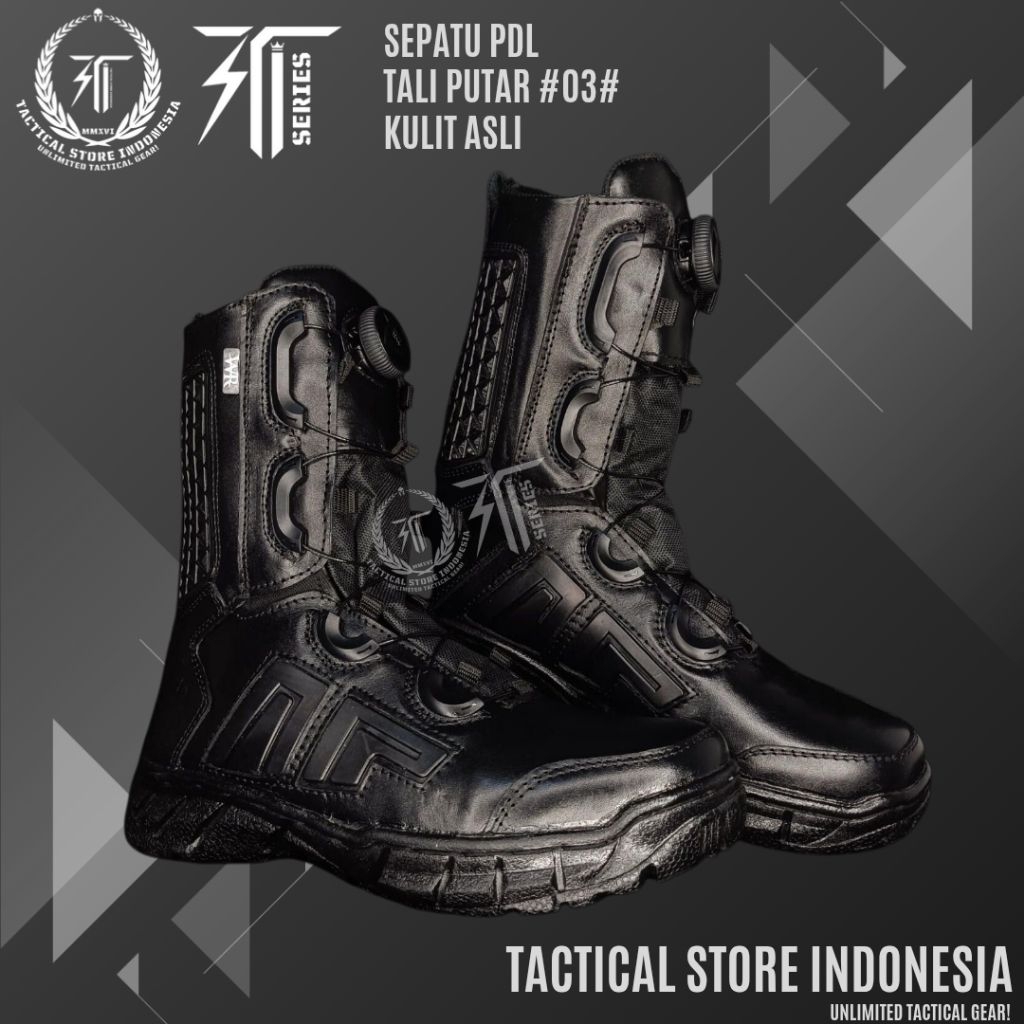 Tactical Store Indonesia ® 100% ORIGINAL KULIT ASLI Sepatu PDL Tali Putar - Sepatu PDL WR 03