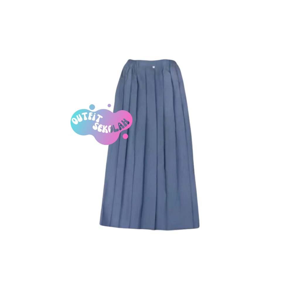 Seragam Sekolah Rok Abu SMA Rempel Keliling Bahan Elemen