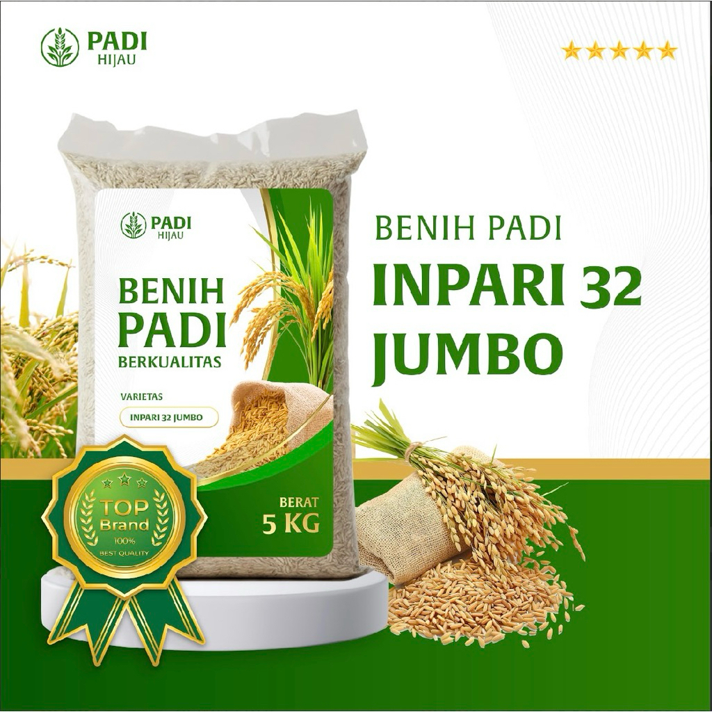BENIH PADI BIBIT PADI INPARI 32 JUMBO KUALITAS UNGGUL KEMASAN 5 KG