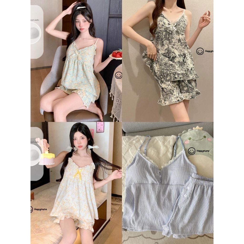 baju tidur wanita sexy setelan celana pendek premium korea style