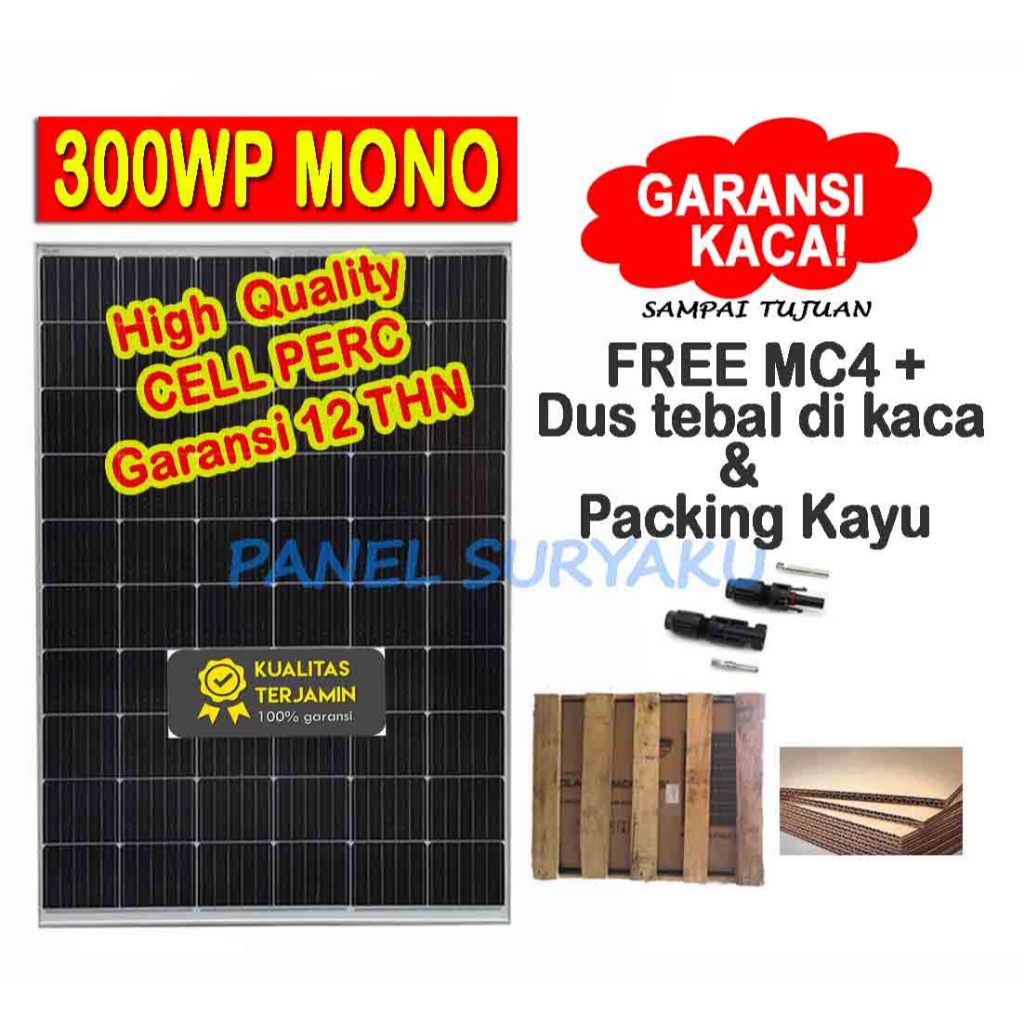 Solar Panel Surya 300wp Mono FREE MC4 Solar Cell 300wp Mono