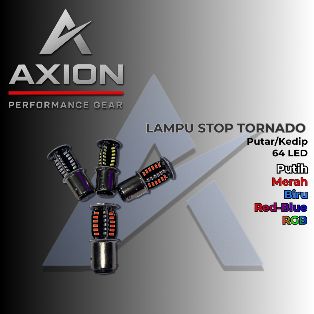 Lampu LED Rem Belakang Putar Motor Mobil Strobo 64 LED Super Terang 2 Mode Rotari Kedip RGB