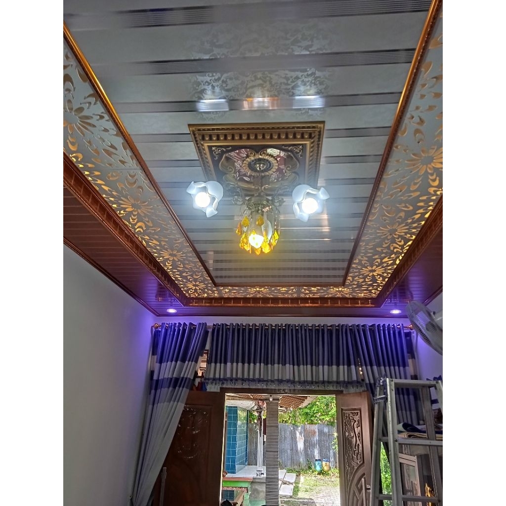 pemasangan plafon pvc+bahan / plafon pvc terpasang