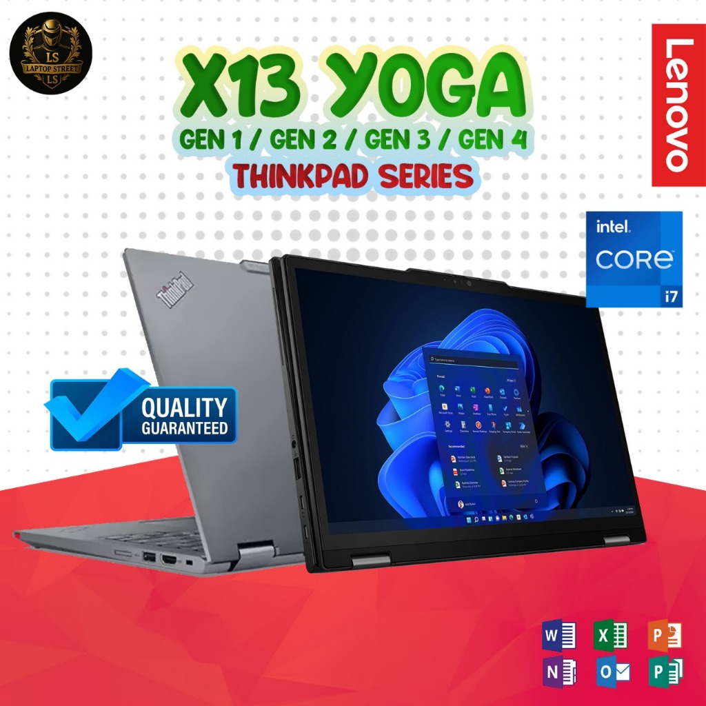 Lenovo Thinkpad X13 YOGA G4 / G3 / G2 / G1 Intel I7 I5 16GB 512GB Murah Bergaransi
