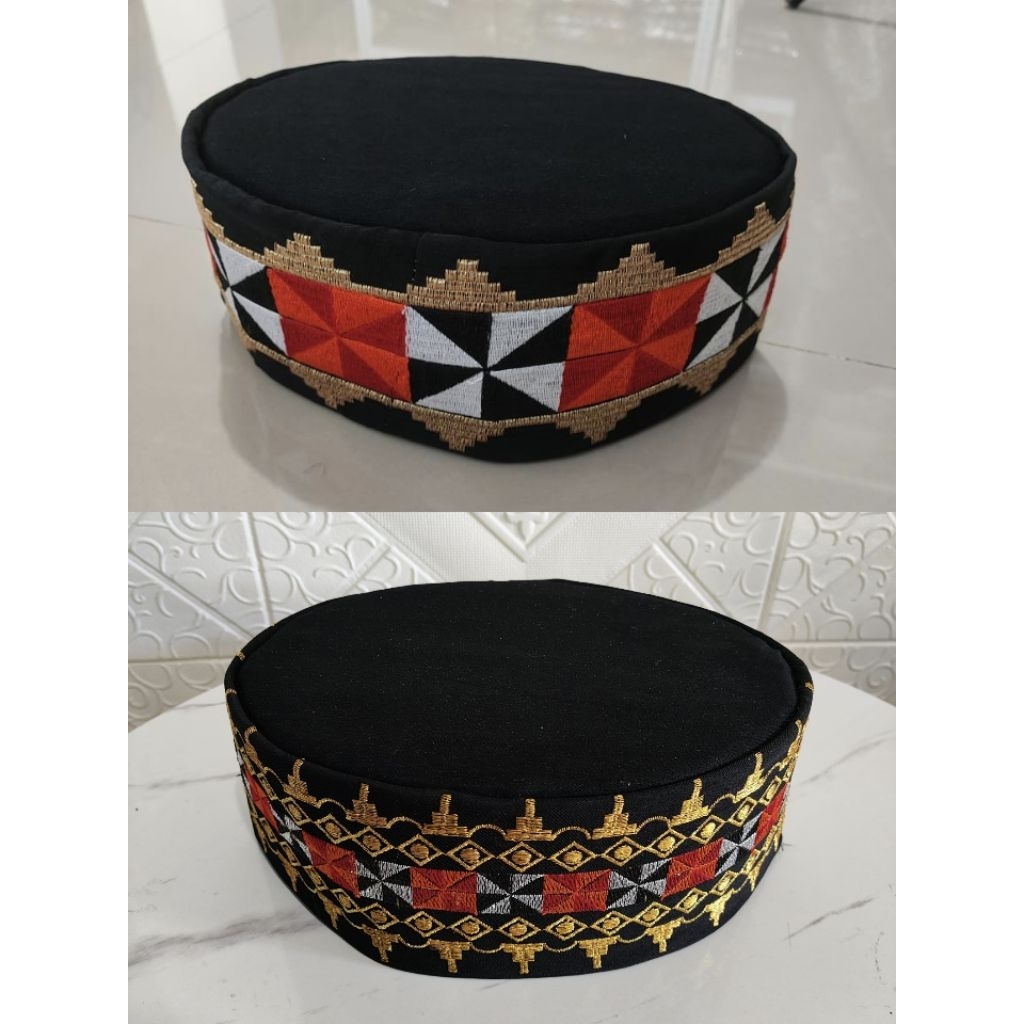 Peci kopiah songkok topi tapis lampung bordir sanwos cilugam celugam kalianda pesisir krui