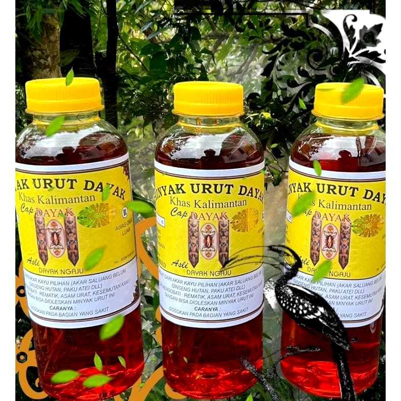 Minyak Urut Dayak Asli Kalimantan 250ml / Cap dayak ngaju asli panas