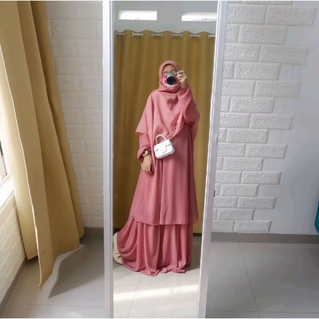 Grade Ori Gamis Malaysia Terbaru Anggun Polos Model Lebaran Wanita Dewasa - Ceruty Babydoll Full