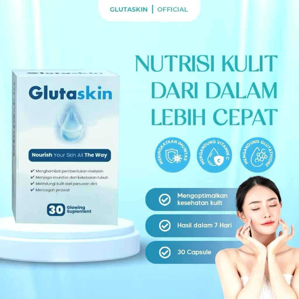 [TERLARIS] GLUTASKIN WHITENING Obat Pemutih Kulit Badan Wajah BPOM