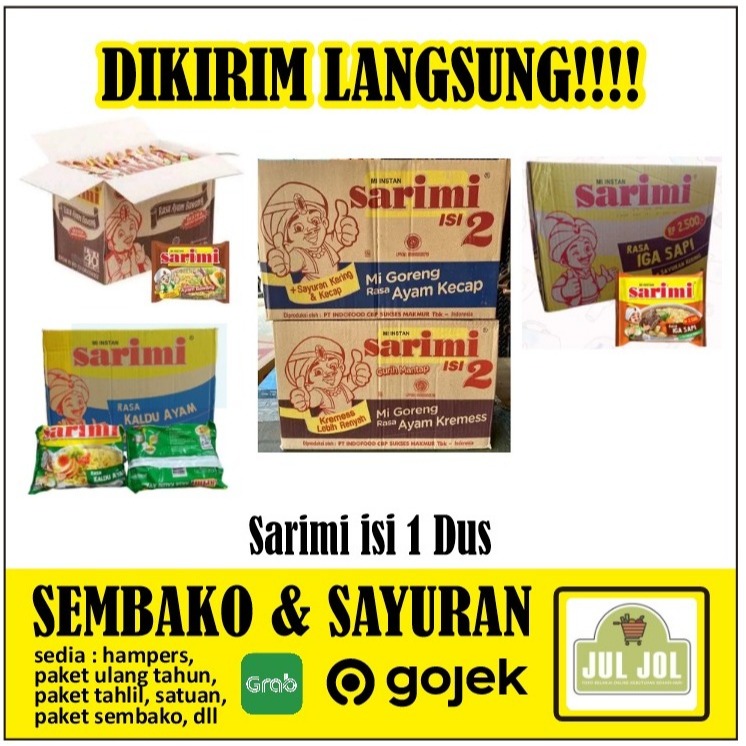 Sarimi 1 dus isi 40 pcs | Paket 5 pcs | Sarimi Ayam bawang | goreng | kaldu ayam | iga sapi