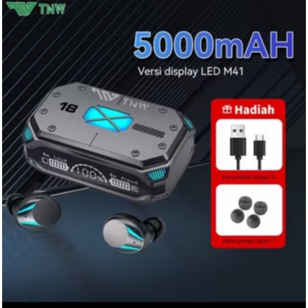 TNW M41 Headset Bluetooth Earbuds TWS Gaming Headphones Noise Cancelling Earphones with 5000mah Powe
