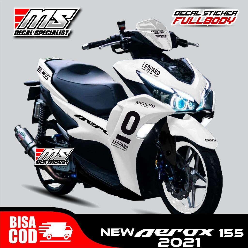 Decal stiker New Aerox 155 2021 full body stiker modifikasi motif Leopard