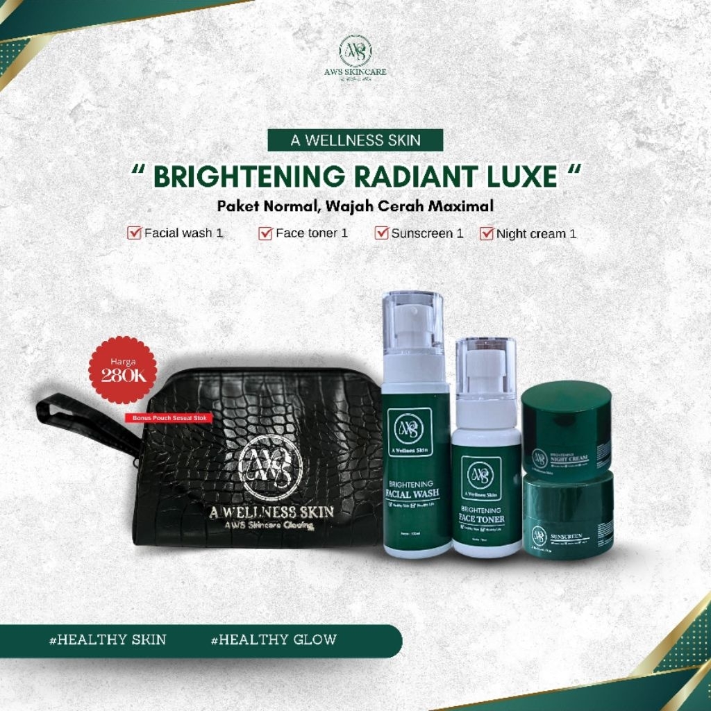 AWS BEAUTY SKIN PAKET BRIGHTENING RADIANT LUXE FREE SERUM+KUPON UNDIAN