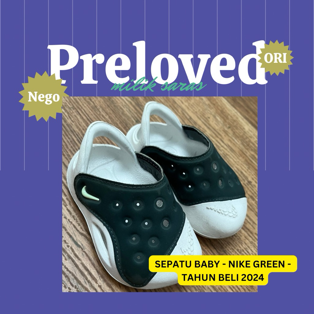 Preloved Nike Baby Shoes Green 3C