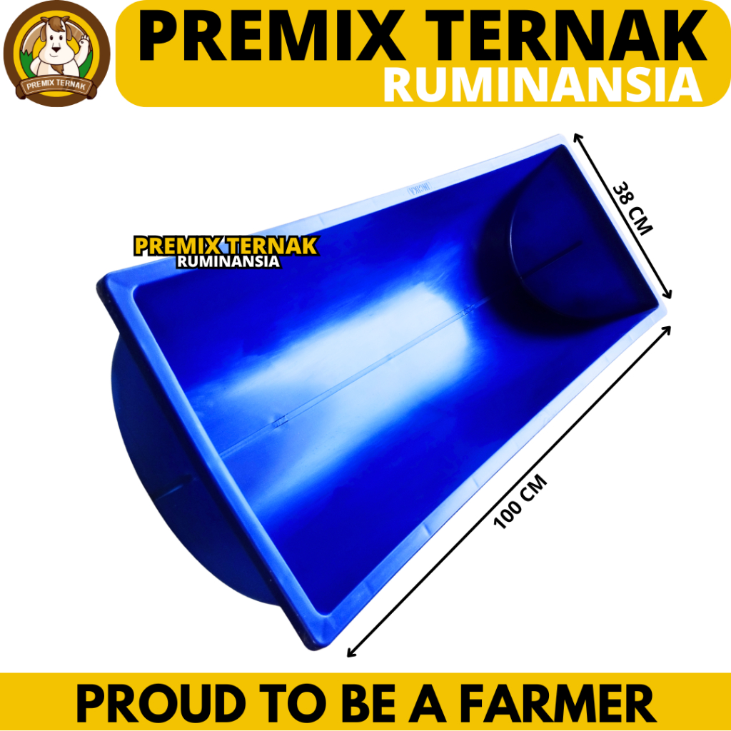 TEMPAT PAKAN KAMBING BIRU - Tempat Makan Kambing - Wadah Pakan Kambing - Palung Pakan Kambing Domba