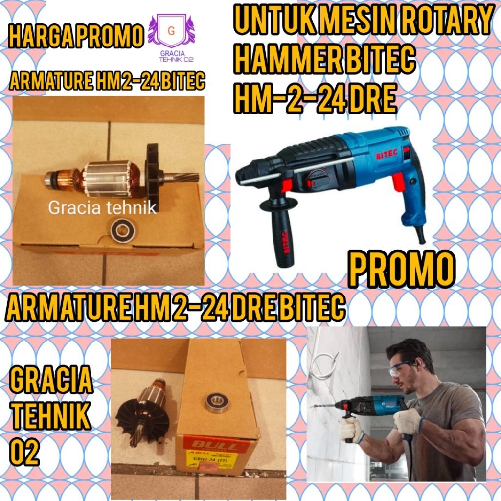 ARMATURE ANGKER ROTARY HAMMER  BITEC HM2-24 DRE ANGKER BOR BOBOK BITEC HM 2-24 DRE