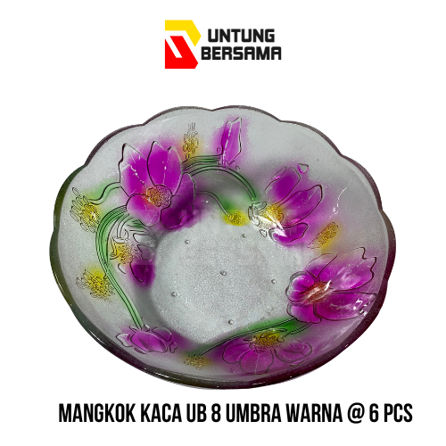 [6 PCS] MANGKOK KACA UB 8 UMBRA WARNA /MANGKOK CANTIK / MANGKOK SOUVENIR