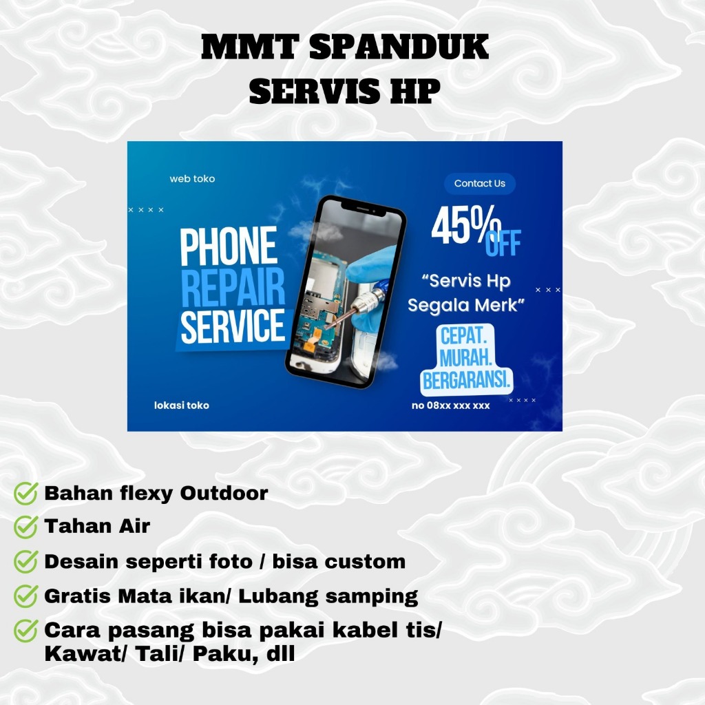 BANNER/SPANDUK MMT SERVIS HP FLEXY OUTDOOR ECOGREEN