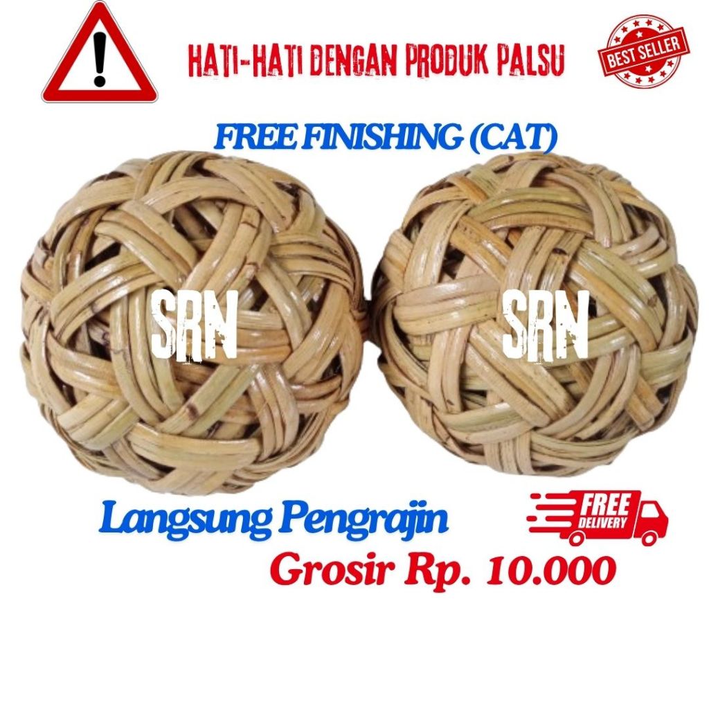 Bola Takraw Rotan Asli Diameter 13 Cm. Sepak Takraw Rotan Murah. Besar Bola Sesuai Standar Maraton