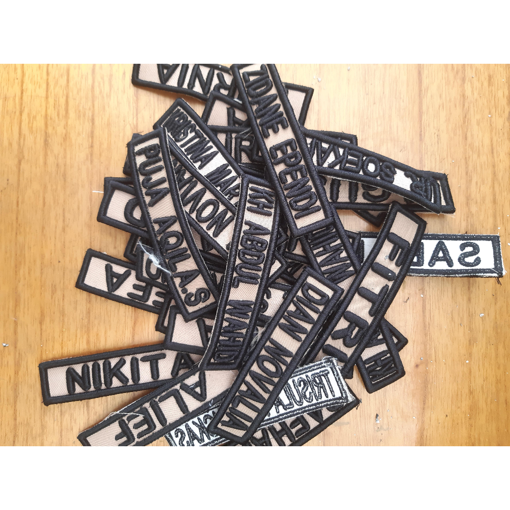 NAMA PRAMUKA DAN PUTIH BORDIR TIMBUL