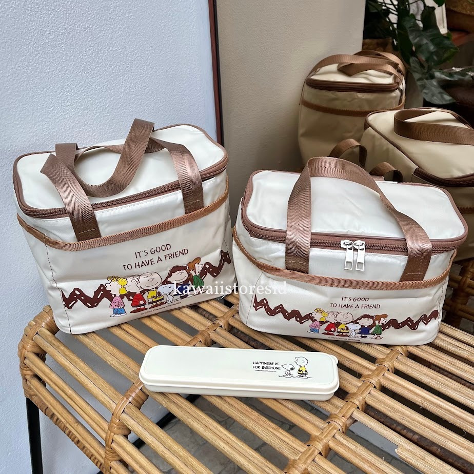 Peralatan Makan Snoopy Perlengkapan Rumah Set Sendok Makan Mangkuk Mie Stainles Tas Bekal Makan Tumb