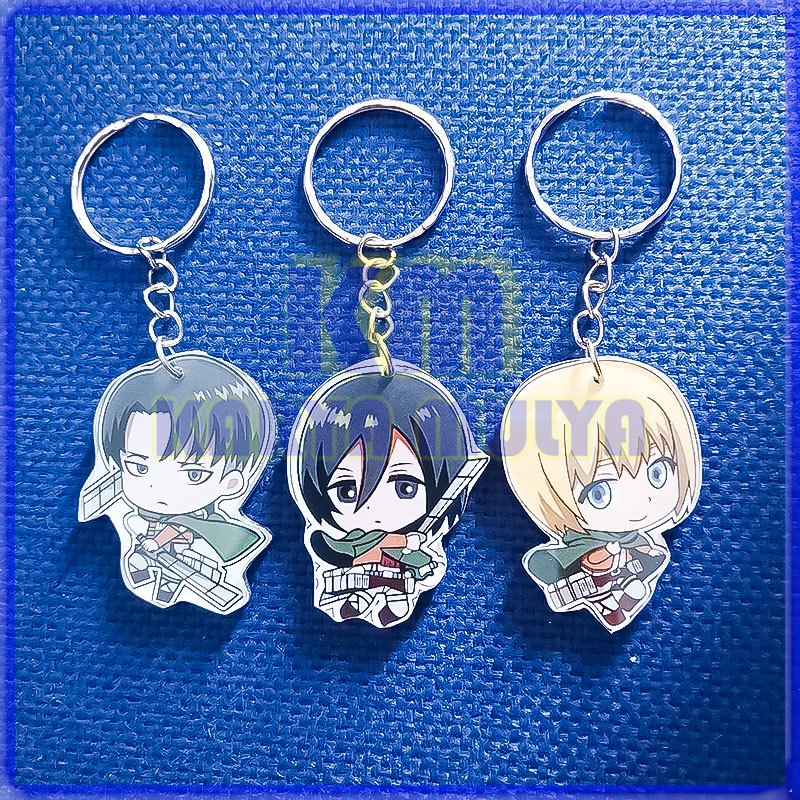 Keychain Anime AOT Gantungan Kunci Anime - Karya Mulya