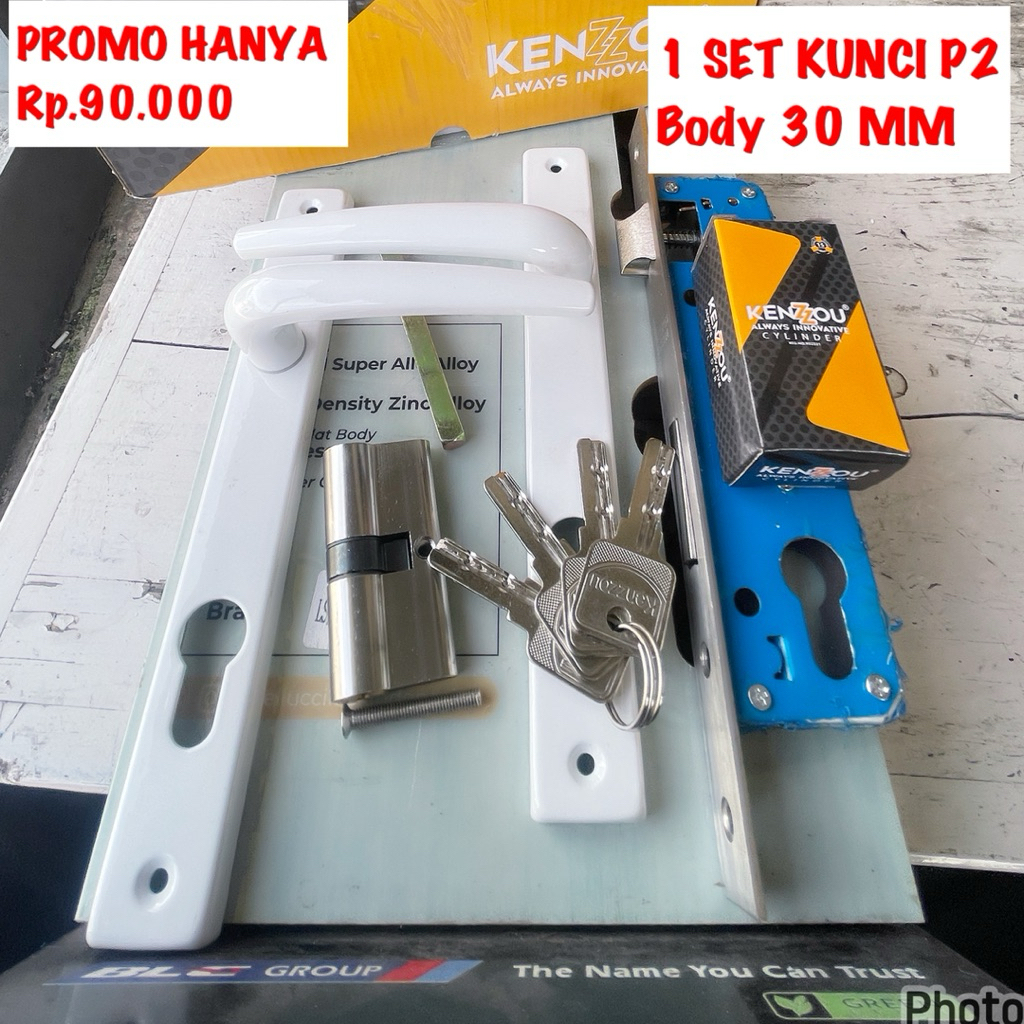 KUNCI PINTU ALUMUNIUM P2 HANDLE PINTU ALUMUNIUM 30 MM P2 LENGKAP 1 SET PROMO STOK TERBATAS BOOM SALE