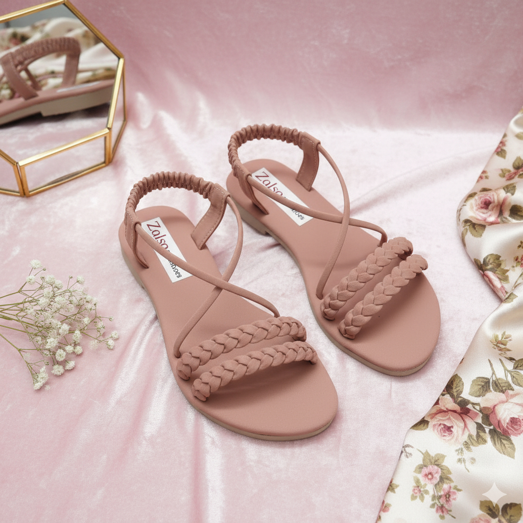 Sandal Selop Model Karet Kepang Wanita Kekinian