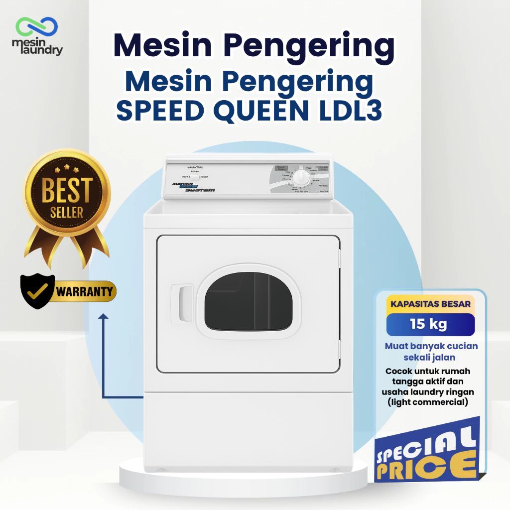 Speed Queen LDL3 – Mesin Pengering Gas LPG 15 Kg | Hemat, Cepat & Tahan Banting