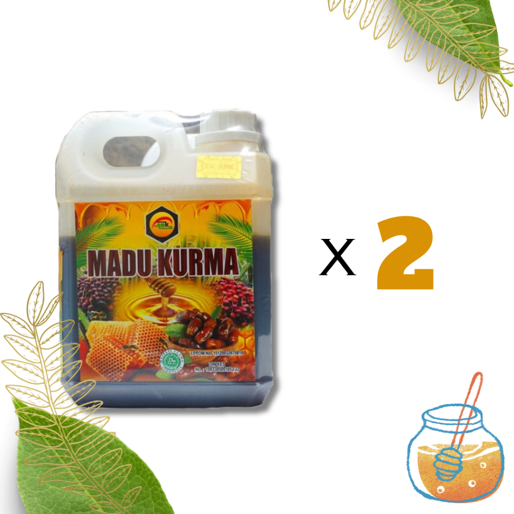 Madu dengan Kurma 1 kg - 2 BOTOL AMK KURMA 1kg Original Madu hutan dan Sari Kurma